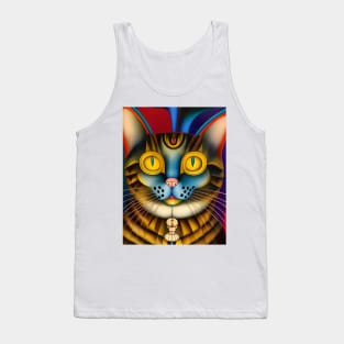 Cat Colorful Abstract Art Tank Top